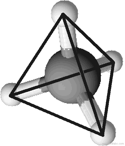3D-Ansicht des Methan-Molek+ls
